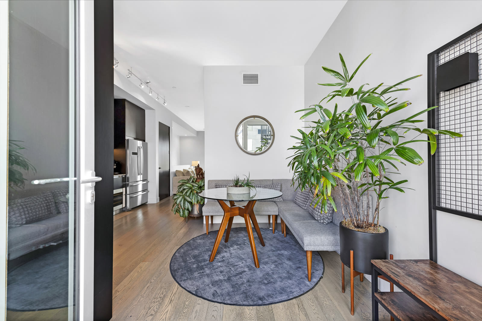 Dining area open to the chef's kitchen